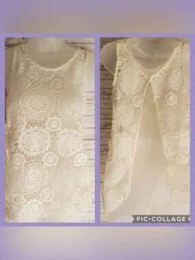 Cream Crochet Lace Top